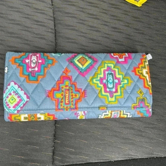 🆕 Vera Bradley Trifold Wallet Aztec Blue New With Tags and Glasses Case Bundle - Picture 4 of 11